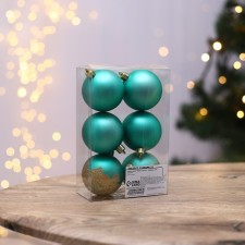 Christmas tree balls “Believe in the dream!”, For the New Year, plastic, d = 6, 6 pcs., Tiffany color