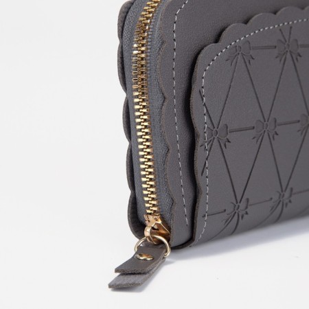 Women's wallet with lightning, gray color-7