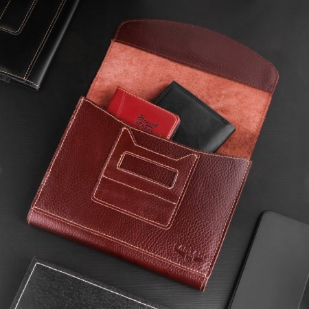 Cartage Auto Documents folder, genuine leather, brown, 22 x 18 x 4.5 cm-3