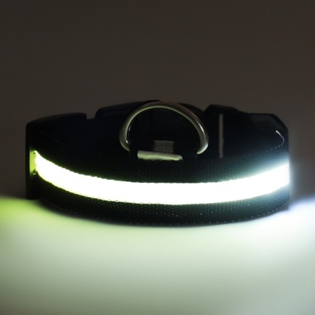 Collar with backlight, charging from USB, size XL, Osh 42-56 cm, 3 modes, black-3