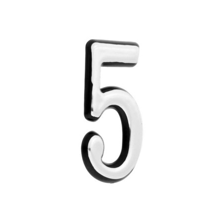 The door number "5" tundra, plastic, chromium color, 1 pc.-3