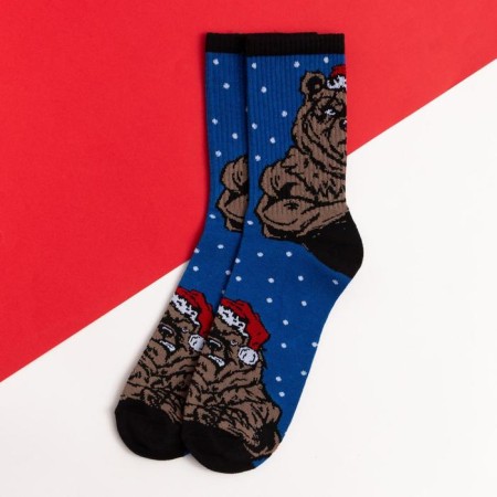 New Year. New Year's socks KAFTAN "Bear" Size 41-44 (27-29 cm), Blue color-1