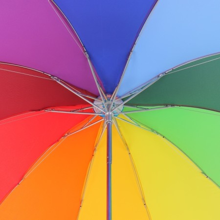 Mechanical “Rainbow” umbrella, Eponge, 4 additions, 10 spokes, r = 50 cm, multi -colored-5
