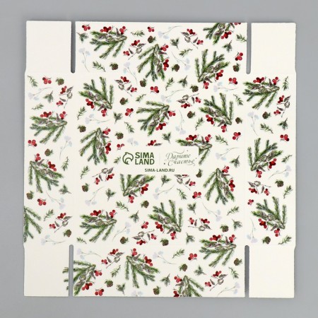 Makarun box “Miracle will happen”, a wreath, 12 x 12 x 3 cm, New Year-7