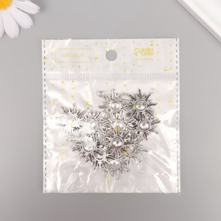 Decor for creativity Metal "Bright Sun" silver 2.8x2.5 cm-3