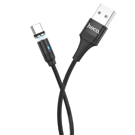 Hoco U76, Type -C cable - USB, magnetic connector, 2 a, 1.2 m, nylon braid, black-3