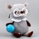 Soft toy "September 1: an owl with a globe", the color is gray