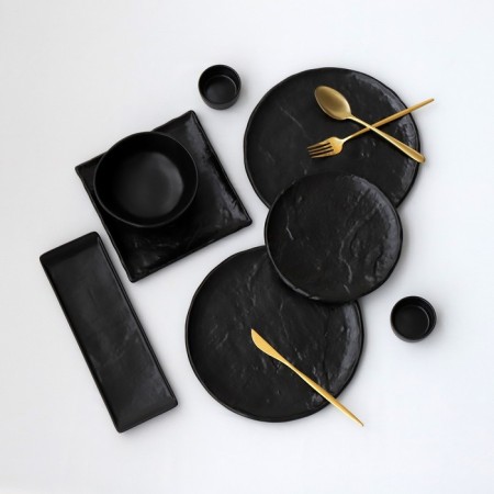 Porcelain salad Magistro pietra lunare, 780 ml, d = 16 cm, black color-5