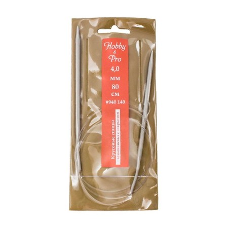 The knitting needles are circular, aluminum with 80 cm/4.0 mm coating