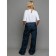Dressed pants for children, height 176 cm, dark graphite color