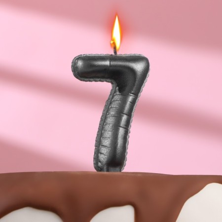 Candle in the Cake "Balls", number 7, graphite, 6.3 cm
