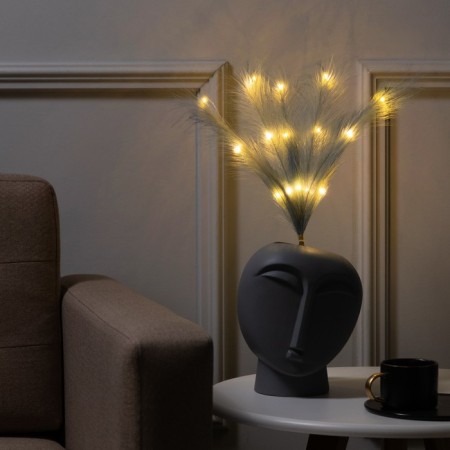 LED branch gray, 56 cm, 15 LED, AAX2 batteries (not in the kit), warm white