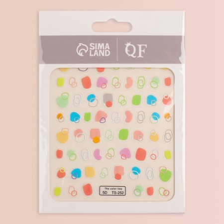 Nail stickers "Color Abstraction", voluminous, multi -colored-3
