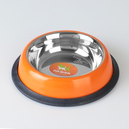 A bowl with a non -slip base is rounded color, 230 ml, orange-1