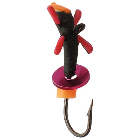 Mormyshka tungsten "beetle", weight 0.15 g, d = 1.5 mm, with a saw and paws 601