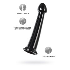 Unrealistic phallimitator Jelly Dildo M Toyfa Basic, TPE, Black Color, 18 cm