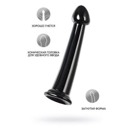Unrealistic phallimitator Jelly Dildo M Toyfa Basic, TPE, Black Color, 18 cm