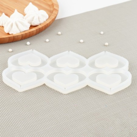 Silicone Mold for candies and chocolate "Heart", 6 × 4.5 cm, Color transparent-4