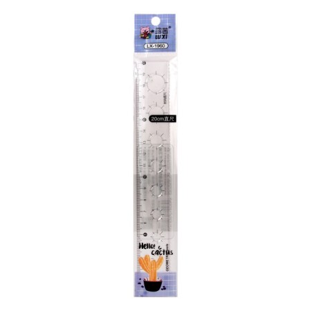 Line 20 cm, with stencils "cactus", transparent plastic, in a package-3