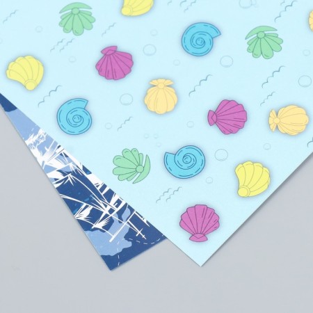 Scrapbooking paper bilateral "sea calls" density 180 g 15.5x17 cm-4