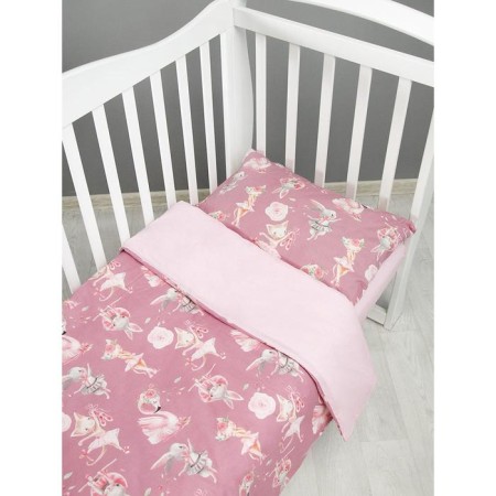 A set in a crib 3 objects Baby Boom, a delicate dance print, pink color-2