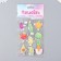 Cardboard sticker 2 layers "Fruits and vegetables in sports" 17x12 cm