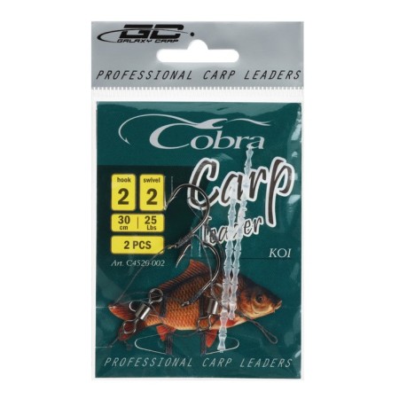 Hooks Cobra Carp Koi, No. 02, 2 pcs., With a leash 30 cm