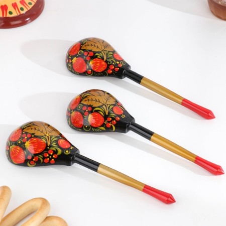 Set "hostess", 6 spoons and vase, 13 × 9 cm, Khokhloma-5