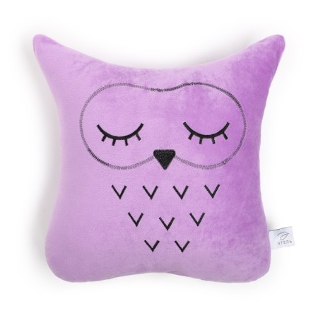 Pillow Ethel "Owl" purple 48x38cm, velor, 100% of the p/e