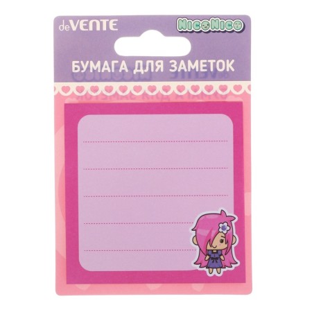 Block with a sticky edge of 75 x 75 mm, Devente Niconico, 30 sheets, offset, mix-1