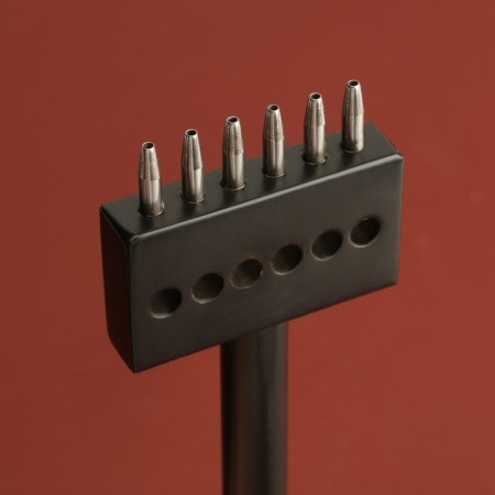 Set of lowercase round punch for the skin, step = 5 mm, 3 pcs, black color-6