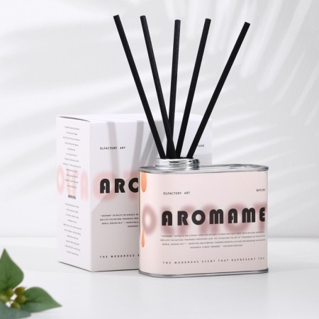 Набор диффузор ароматический "Aromame", слива, амбра, кожа, табак, 500 мл, прямоуг банка-3