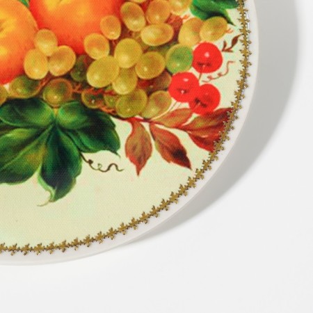 Decorative “Fruit” plate, with a pattern on canvas, D = 20 cm-3