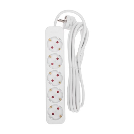 Extension cord Standard 5 nests, 3m, 3x1.0mm², s/h, white rexant