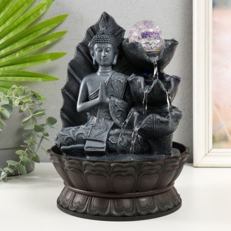 The desktop fountain from the network, the backlight "Buddha in the gray sits at the sheet" 20x20x30 cm