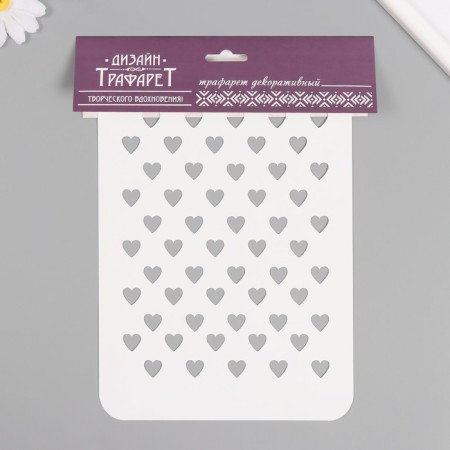 Plastic stencil "hearts", 16x24 cm-3