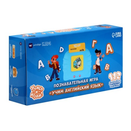 Interactive game for learning English Windigo, 112 bilateral cards, blue-18