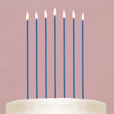 Candles for the cake are non -humble, blue, 24 pcs., 24 x 6 cm.-6