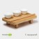 Serving porcelain set on the bamboo stand Bellatenero, 5 objects: 5 saucepals, sticks, stand