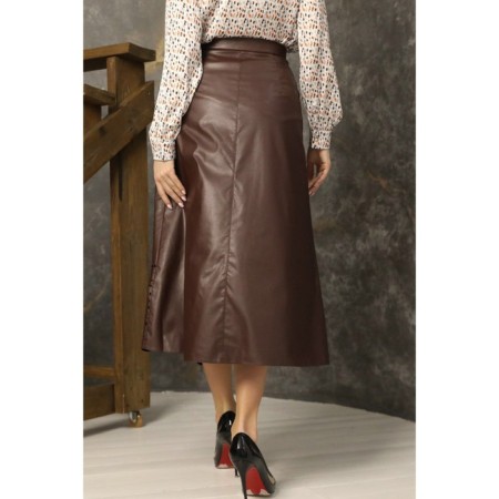 Women's skirt, size 46, brown color-7