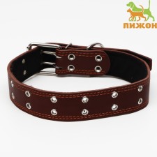 Leather collar on synthetic winterizer, dimensionless, 83 x 4.5 cm, Osh 20-71 cm, brown