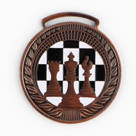 Thematic medal 191 "Chess" Diam 4.5 cm. The color of bronze. Without a tape-2
