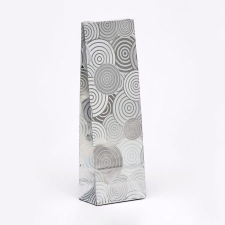 Paper package, packing, four-layer "circles-silver" "7 x 4 x 21 cm