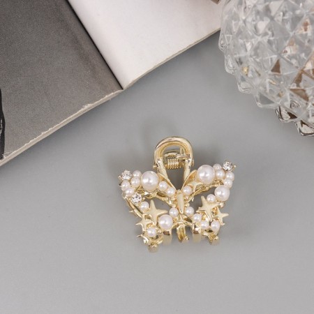 Hair crab "Samantha Galant" butterfly, 3 cm, gold-1
