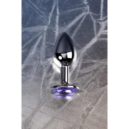 Anal plug with the Toyfa Metal rhinestone, silver, amethyst, 7 cm, d = 2.8 cm-8