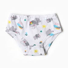 Panties for the girl, white color/elephants, height 110 cm