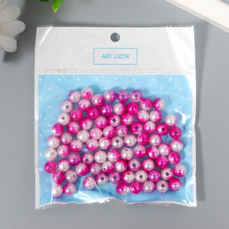 Beads for creativity plastic "gradient pink" set of 20 g, d = 0.8 cm, mix of holes/without-2