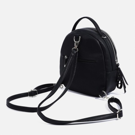 Backpack - female bag Richet, artificial leather, black color-1