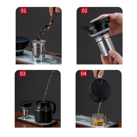 Thermos-coffeery, 1 l, with a strain, retains heat up to 12 hours, black-7