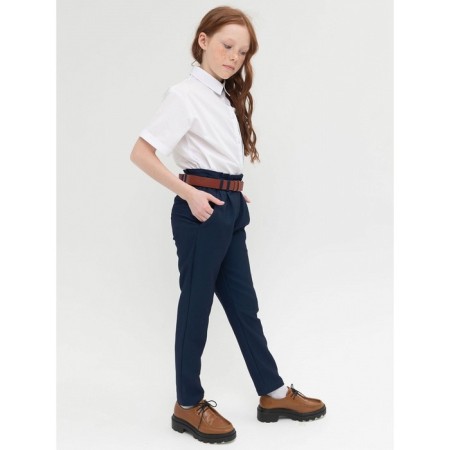 Pants for girls, height 122 cm, dark blue color-5